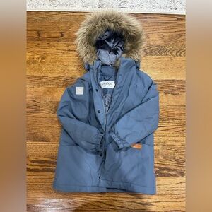 Gugguu Finland Blue Hooded Parka with fur 104/ 4/5